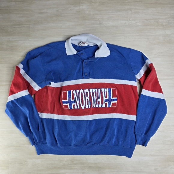 Vintage Nutmeg Mills Norway Rugby Collared Shirt‎ Rare Size XL Read - Picture 1 of 11